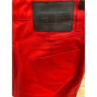 Louis Vuitton Paio di Pantaloni in Cotone in Rosso