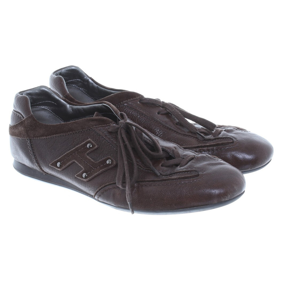 Hogan Sneakers in pelle marrone