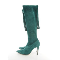 Manolo Blahnik Boots Suede in Turquoise