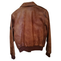 Belstaff Leather jacket with knit cuffs