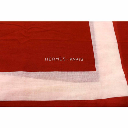 Hermès Echarpe/Foulard en Coton en Rouge