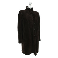 Yves Saint Laurent Jacket/Coat Suede in Brown