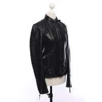 Massimo Dutti Jacket/Coat Leather in Black