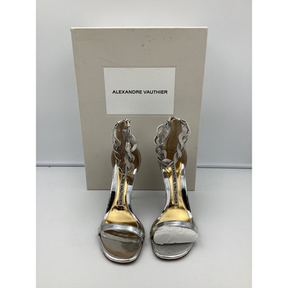 Alexandre Vauthier Sandals Patent leather in Silvery