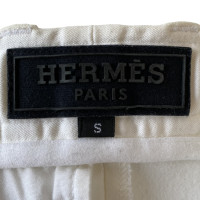 Hermès Paio di Pantaloni in Cotone in Bianco