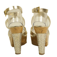 Casadei Wedges Leather in Gold