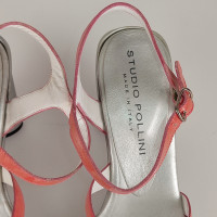 Pollini Sandales en Cuir verni en Rose/pink