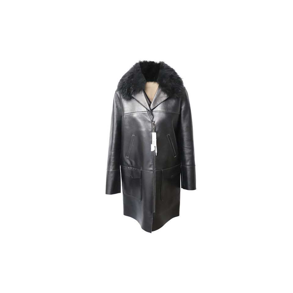 Longchamp Veste/Manteau en Cuir en Noir