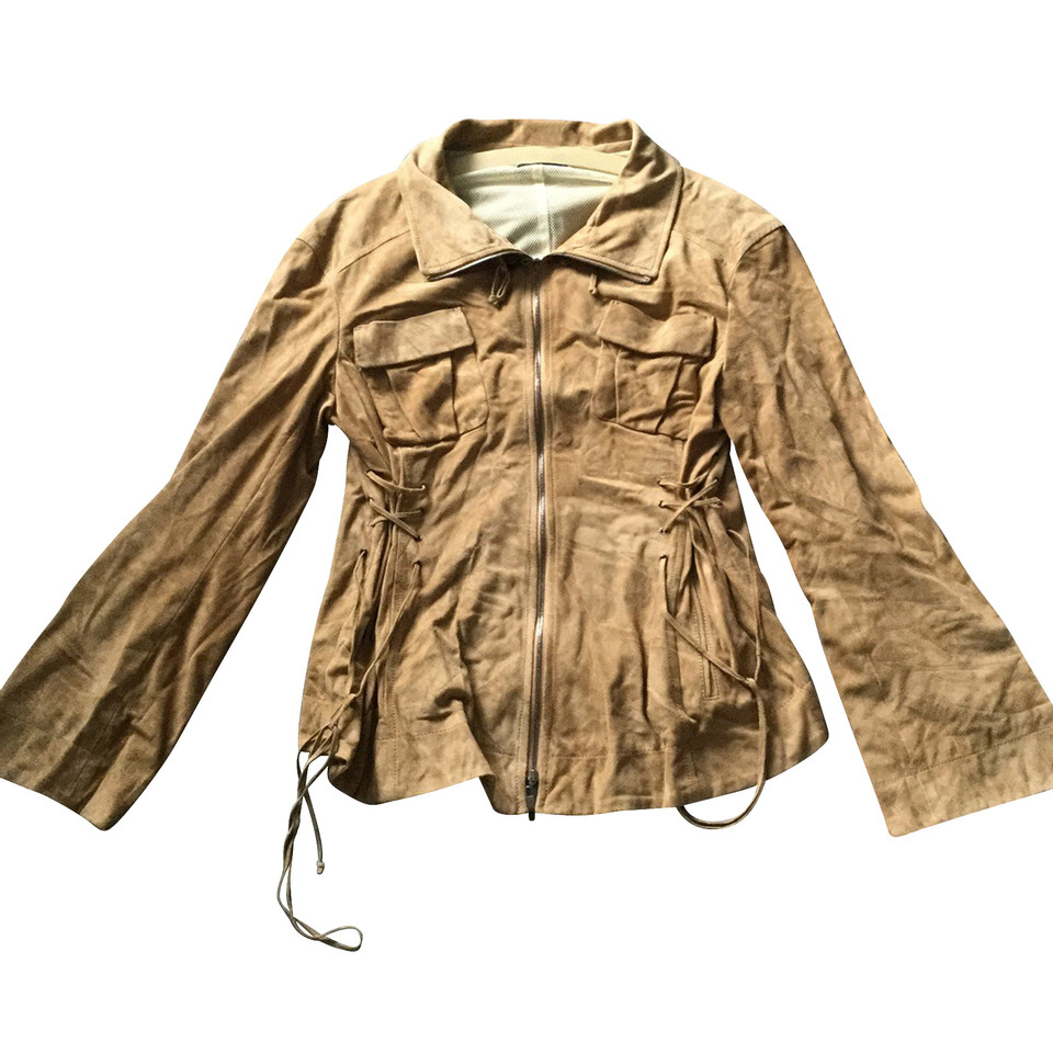 René Lezard Veste en cuir ocre