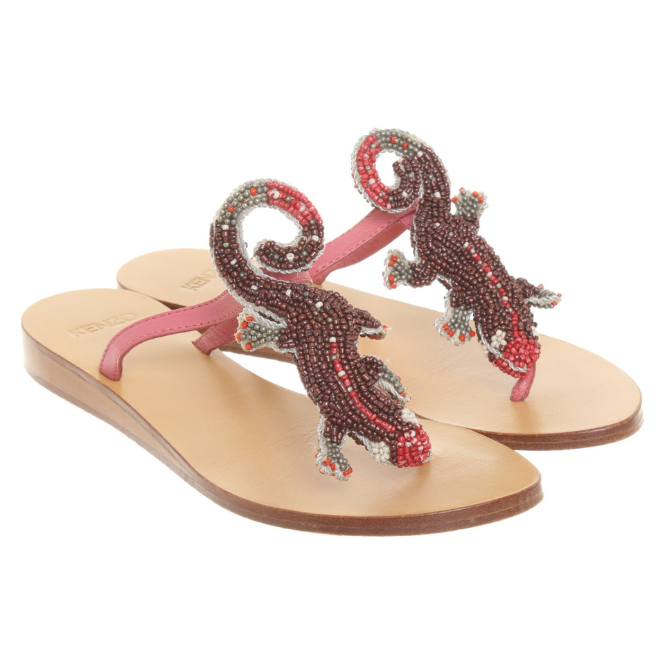 Kenzo Sandals Leather in Bordeaux