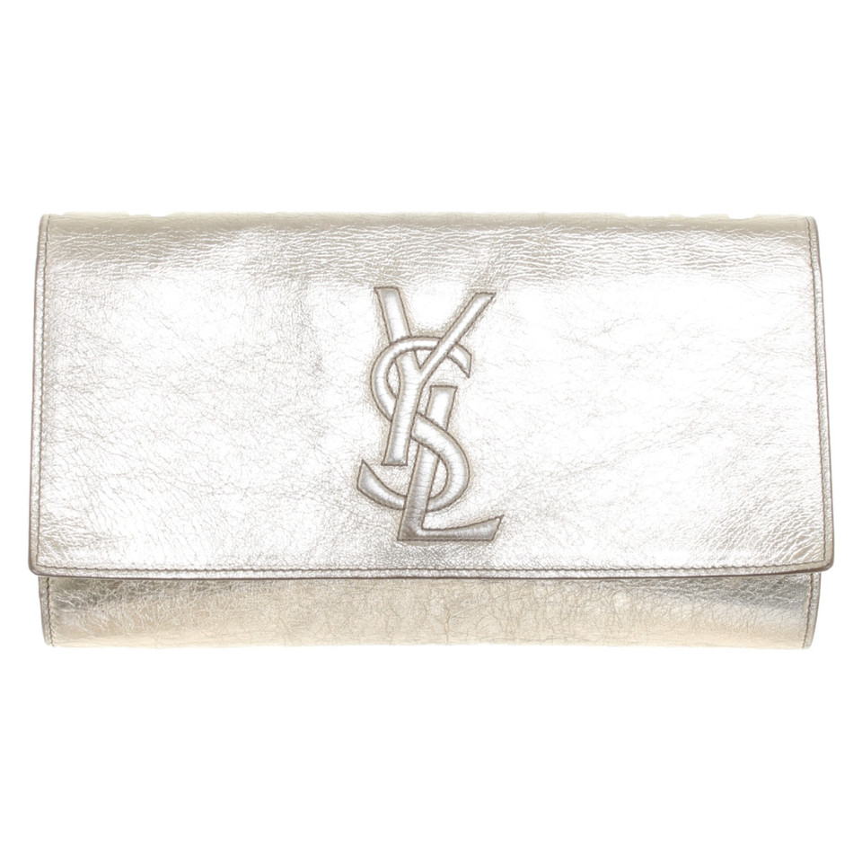 Saint Laurent Clutch aus Leder in Gold