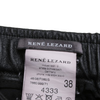 René Lezard Faux leather pants in black