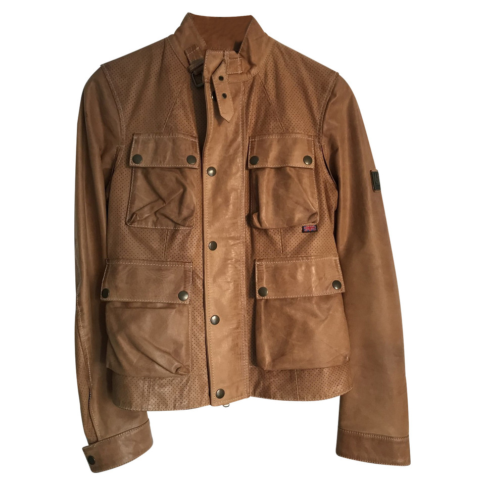 Belstaff Jas/Mantel Leer in Beige