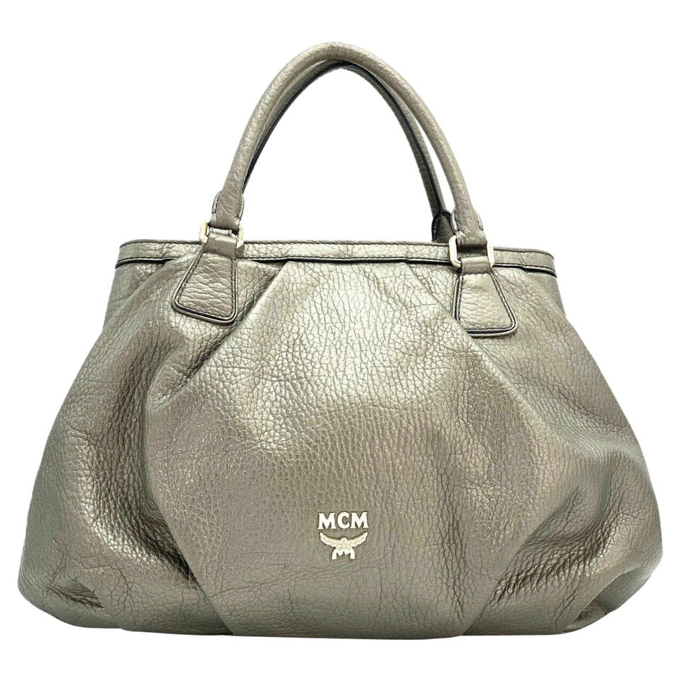 Mcm Handbag Leather in Khaki