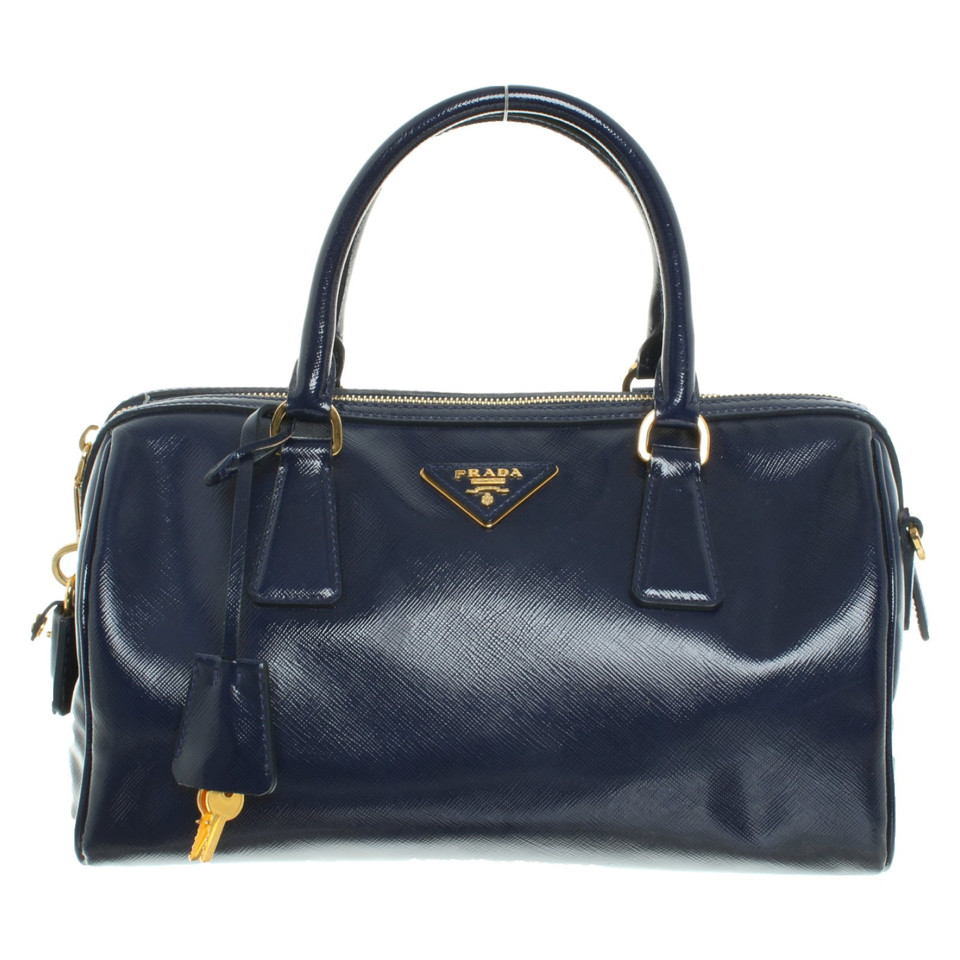 Prada Handbag Patent leather in Blue
