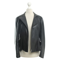 Jil Sander Lederjacke in Schwarz