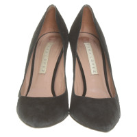 Pura Lopez Pumps/Peeptoes Suède in Zwart