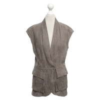 Brunello Cucinelli Vest Suède in Beige