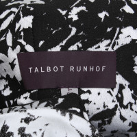 Talbot Runhof Dress with floral pattern in black / white
