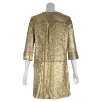 Diane Von Furstenberg Kleid aus Leder in Gold