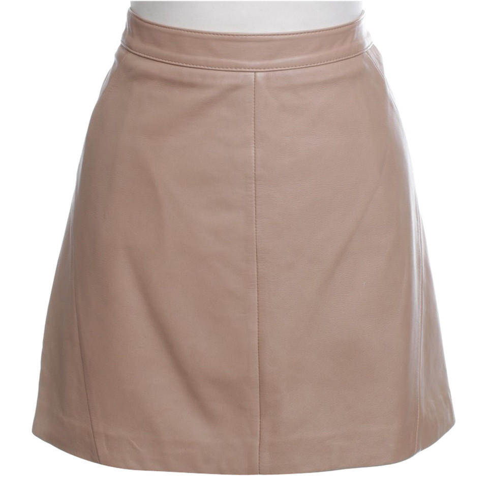 Oakwood Leather skirt in beige