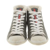 Prada Lace-up shoes with real fur