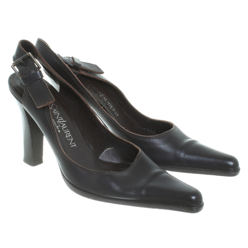 Yves Saint Laurent pumps made of brown leather