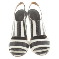 Chloé Black / white striped wedges size 38