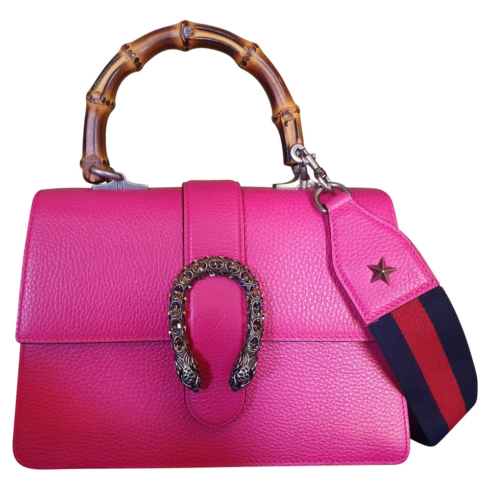 Gucci Dionysus Bamboo Handle aus Leder in Rosa / Pink
