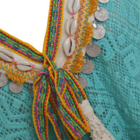 Altre marche Giada - poncho crochet turchese