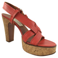 Lanvin Red Leather Sandals