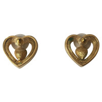 Christian Dior Heart-shaped earrings with rhinestone