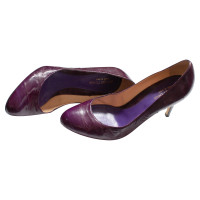 Gianvito Rossi Pumps/Peeptoes aus Leder in Violett