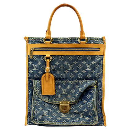 Louis Vuitton Sac Plat Denim in Blauw