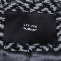 Steffen Schraut cappotto di tweed con bordo in pelliccia