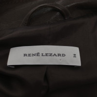 René Lezard cappotto di pelle in marrone scuro