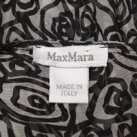 Max Mara zijden jurk in zwart / Cream
