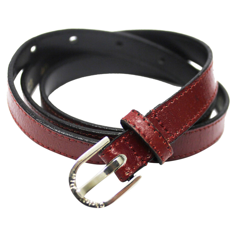 Christian Dior Ceinture en Cuir en Bordeaux