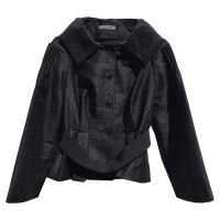 Alberta Ferretti Jacke/Mantel aus Leinen in Schwarz