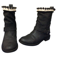 Twin Set Simona Barbieri Ankle boots Canvas in Black