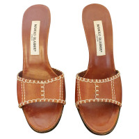 Manolo Blahnik Sandals Leather in Brown