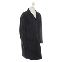 Prada Giacca/Cappotto in Pelle scamosciata in Blu