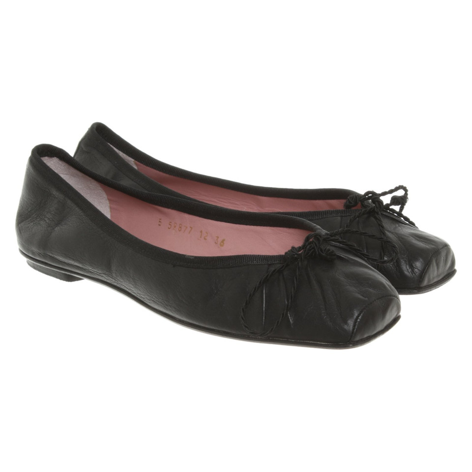 Pretty Ballerinas Slipper/Ballerinas aus Leder in Schwarz