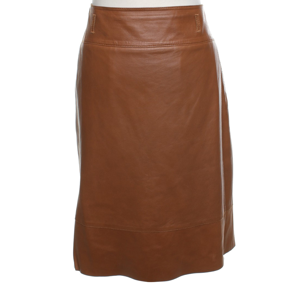 Hugo Boss Leather skirt in brown