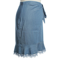 Diane Von Furstenberg Blue skirt with lace
