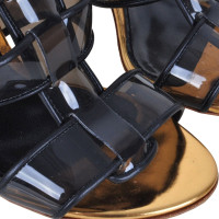 Dolce & Gabbana RUNWAY geweven sandalen zwart Gold