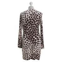 Diane Von Furstenberg zijden jurk in Brown / White