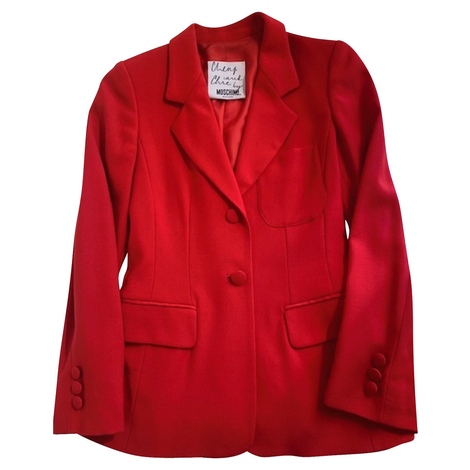 Moschino Cheap And Chic Blazer in Lana in Rosso