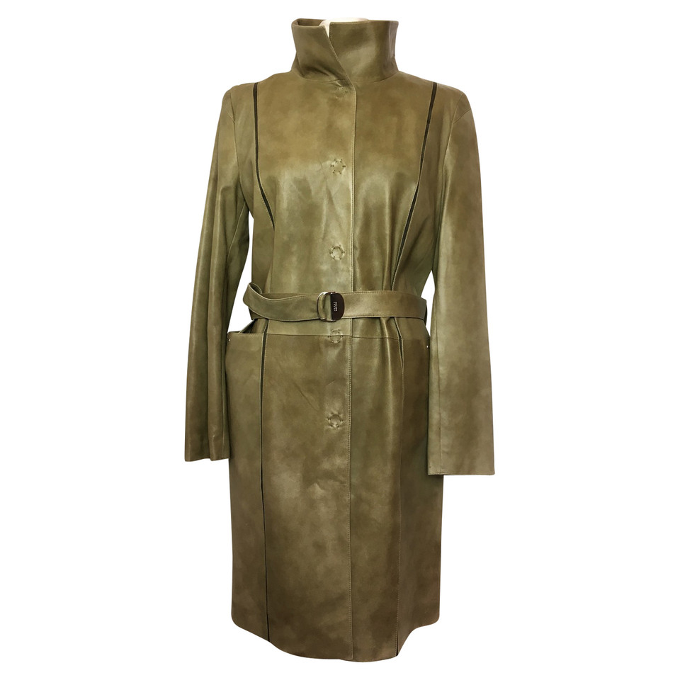Escada Jacket/Coat Leather in Olive