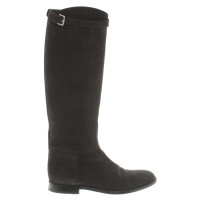 Hermès Suede boots in black